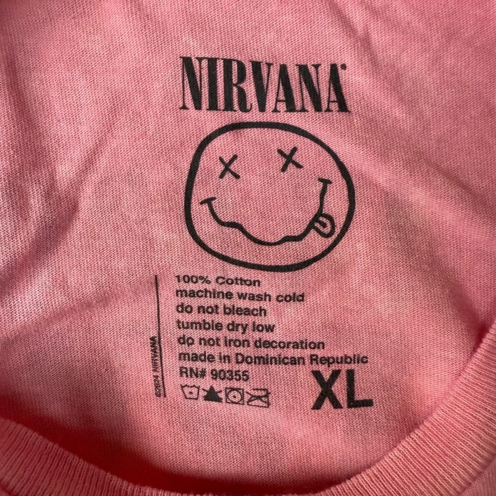 Nirvana Band Tee XL Pink Angel Graphic Acid Wash 1993‎ Concert Shirt Retro NWOT